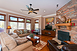 Greatroom with fireplace at 118 Stonehouse Road in The Preserve at Stoney Ridge on Lake Martin, Dadeville, AL_Lake Martin ALWaterfront homes for sale. Professional photos and tour by Go2REasssistant.com