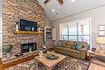 Living room with fireplace at 146 Mineridge in The Preserve at Stoney Ridge, Dadeville, AL-Lake Martin AL Waterfront homes for sale. Professional photos and tour by Go2REasssistant.com