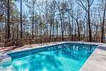 Swimmin pool and hot tub off terrace level at 419 Pine Point Circle in Trillium, Lake Martin - Jacksons Gap,  AL. Professional photos and tour by Go2REasssistant.com