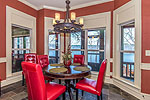 Breakfast nook with a view at 421 Windy Wood, Windermere West, Lake Martin, Alexander City, AL. Professional photography and tour by Sherry Watkins, Go2REassistant.com