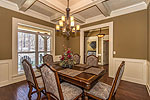 Formal Dining Room with coffered ceiling at 421 Windy Wood, Windermere West, Lake Martin, Alexander City, AL. Professional photography and tour by Sherry Watkins, Go2REassistant.com