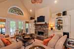 Greatroom with stone fireplace at 75 Sweet Bay in Trillium, Lake Martin waterfront homes for sale. Photos by Go2REassistant.com