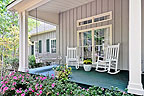 Relaxing 'rocking chair' front porch at 1031 Mallard Point, Jacksons Gap, AL on Lake Martin. Professional photos and tour by Go2REasssistant.com