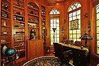 Study in the turret at 136 Oaks Point, Jacksons Gap, AL on beautiful Lake Martin. Professional photos and tour by Go2REasssistant.com