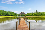 Pier on 3.8-acre fish pond at 18177 Woodley Road, Hunting Land for sale, Ramer, AL. Professional photos and tour by Go2REasssistant.com